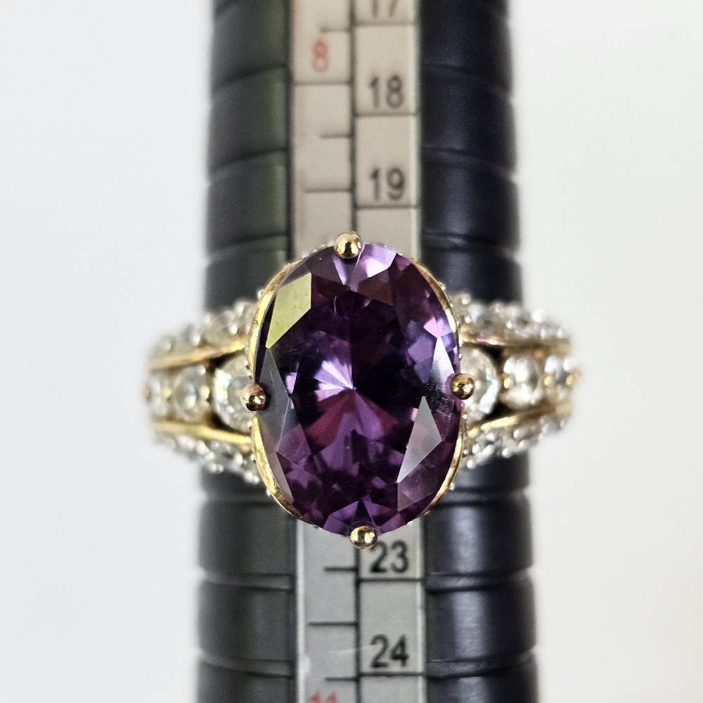 RARE Color Change Sapphire 18k Vermeil Ring Size 6 - Picture 6 of 10